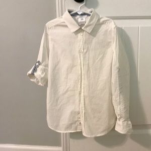 Jacadi size 8 white button down shirt